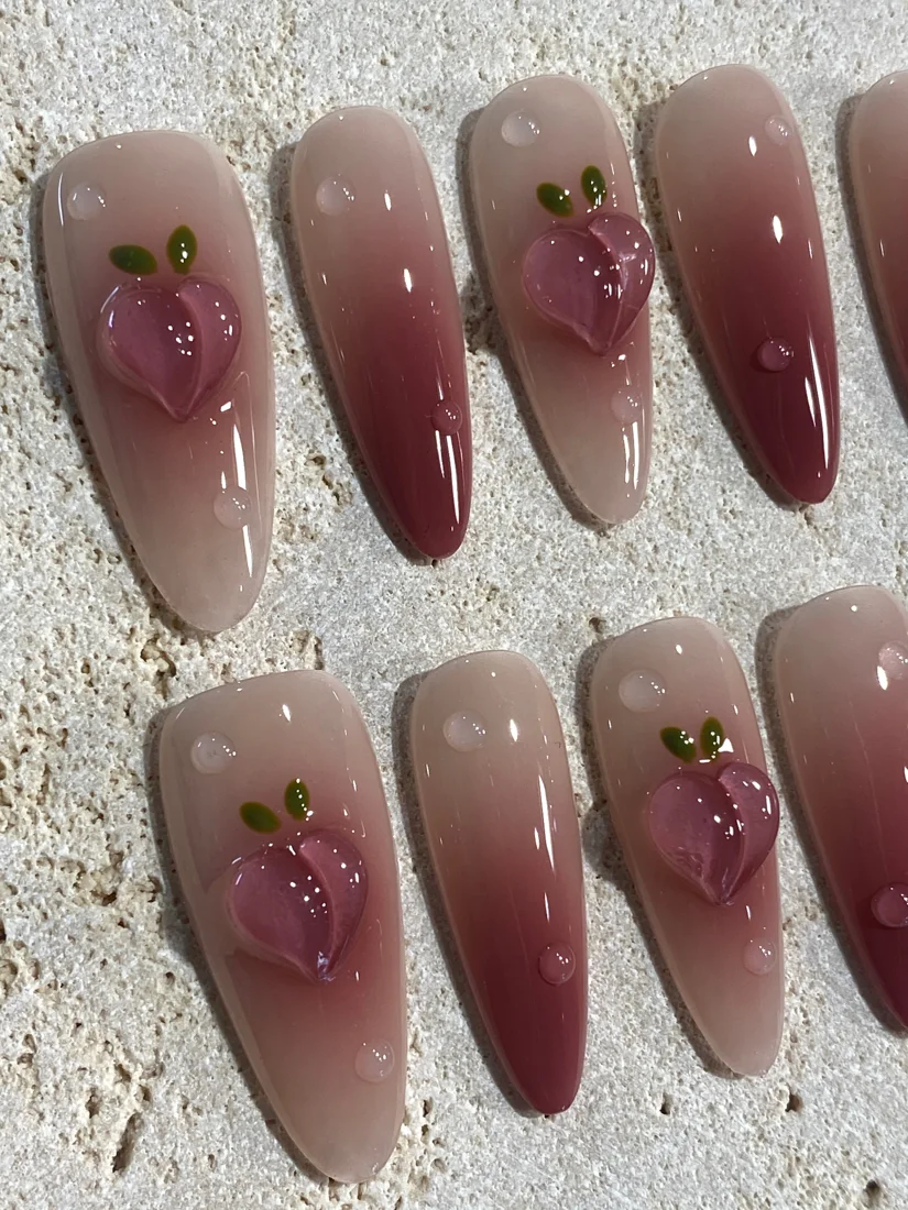 Peach Perfect Press On Nails detail 4