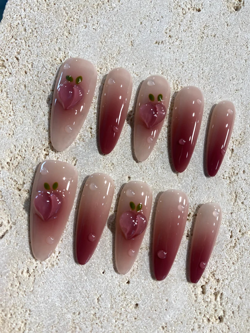 Peach Perfect Press On Nails detail 3