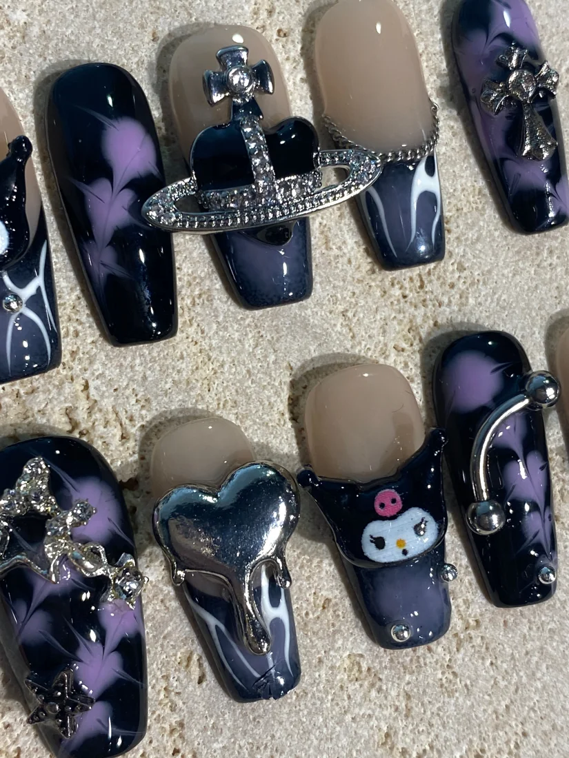 Purple Kuromi Press On Nails detail 3