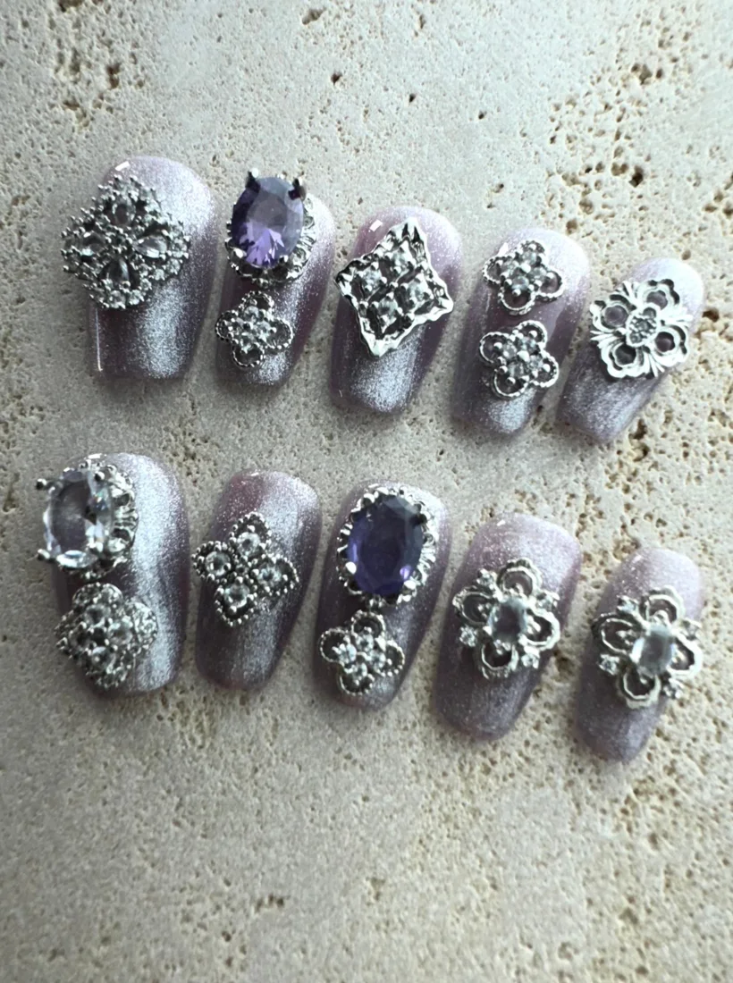 Purple Princess Press On Nails detail 2