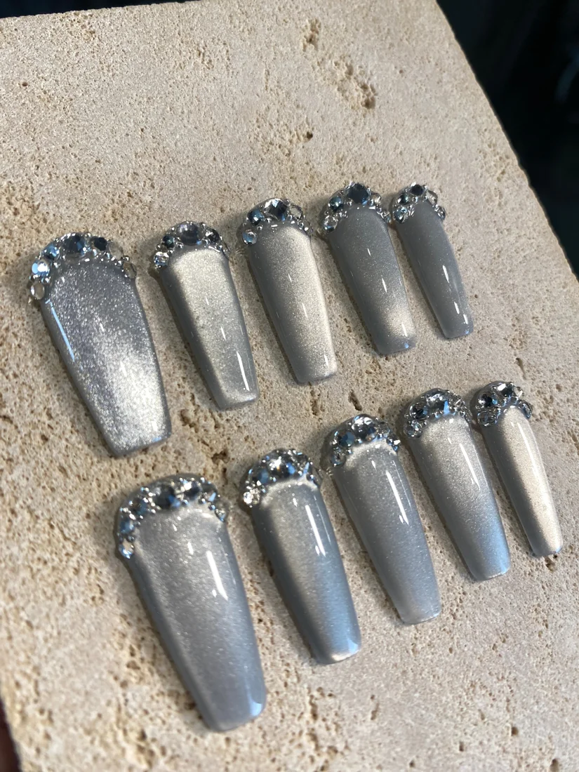 What a Grey Dream Press On Nails detail 2