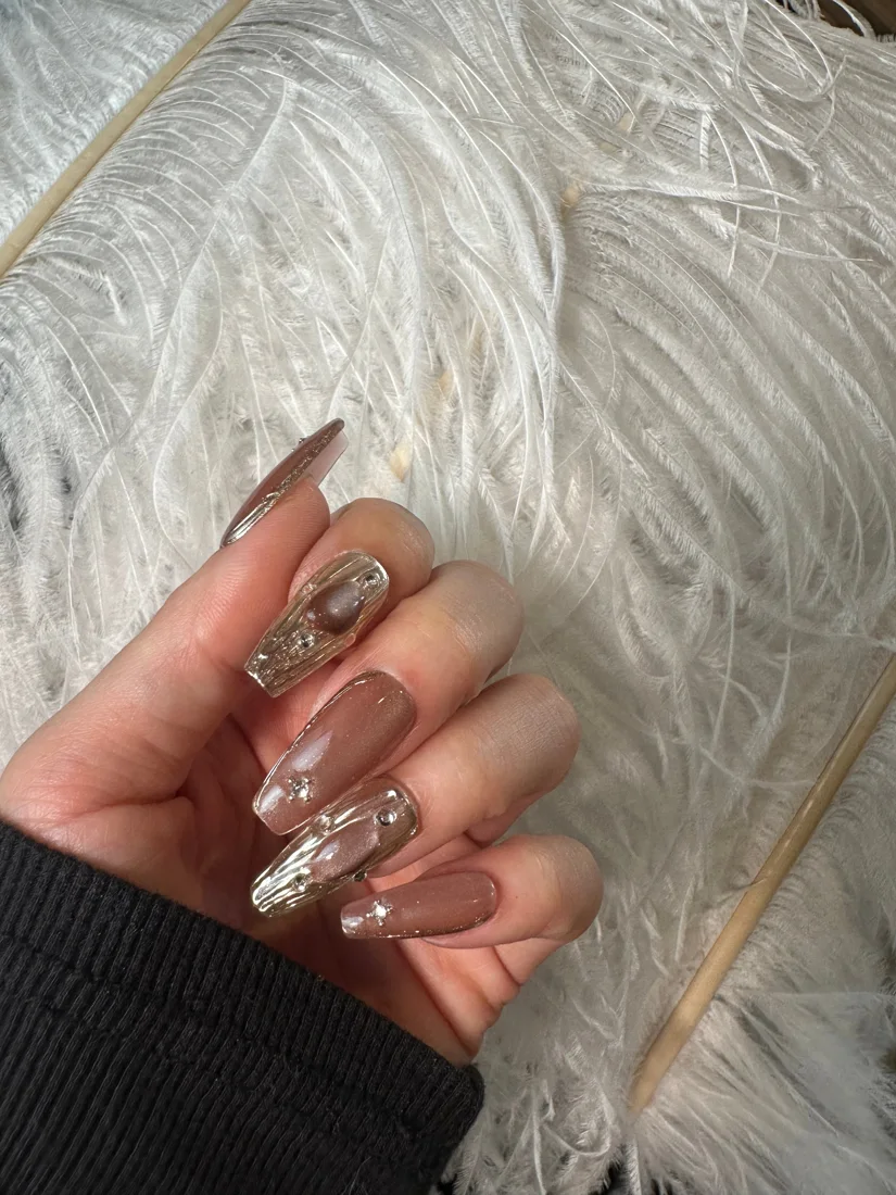Pink Shine Press On Nails detail 5