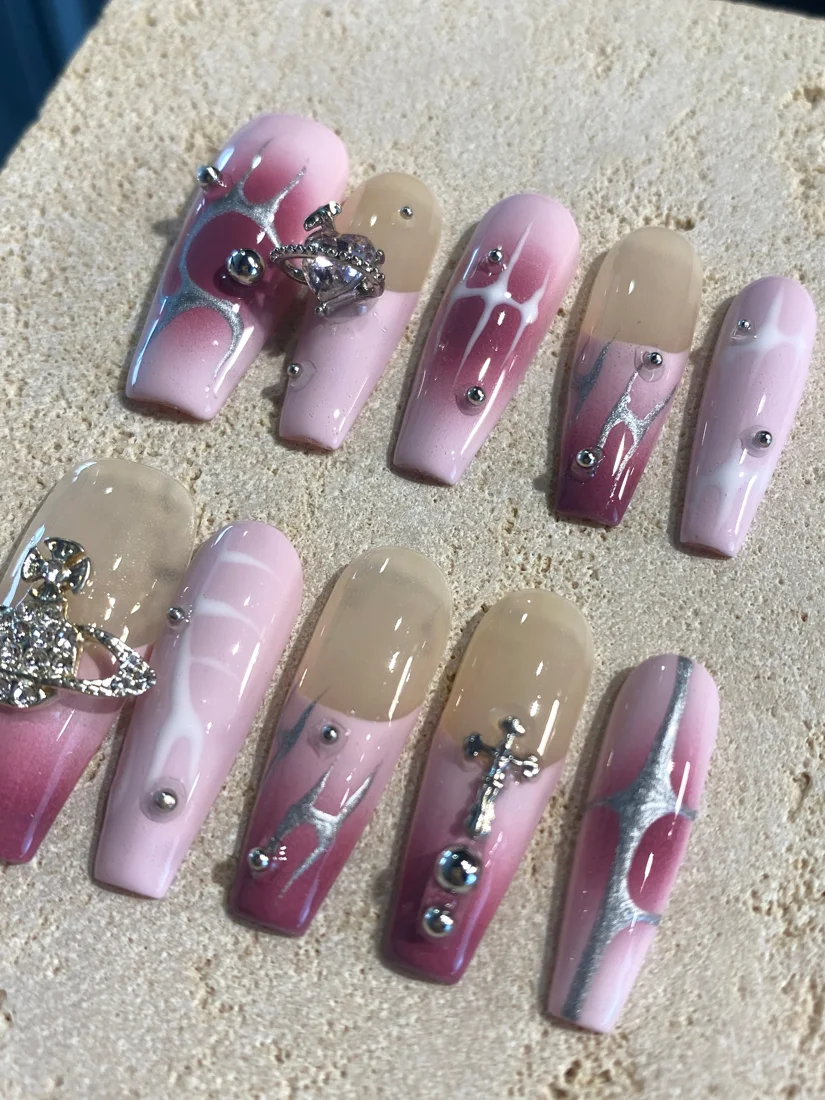 Y2K Flame Press On Nails detail 2