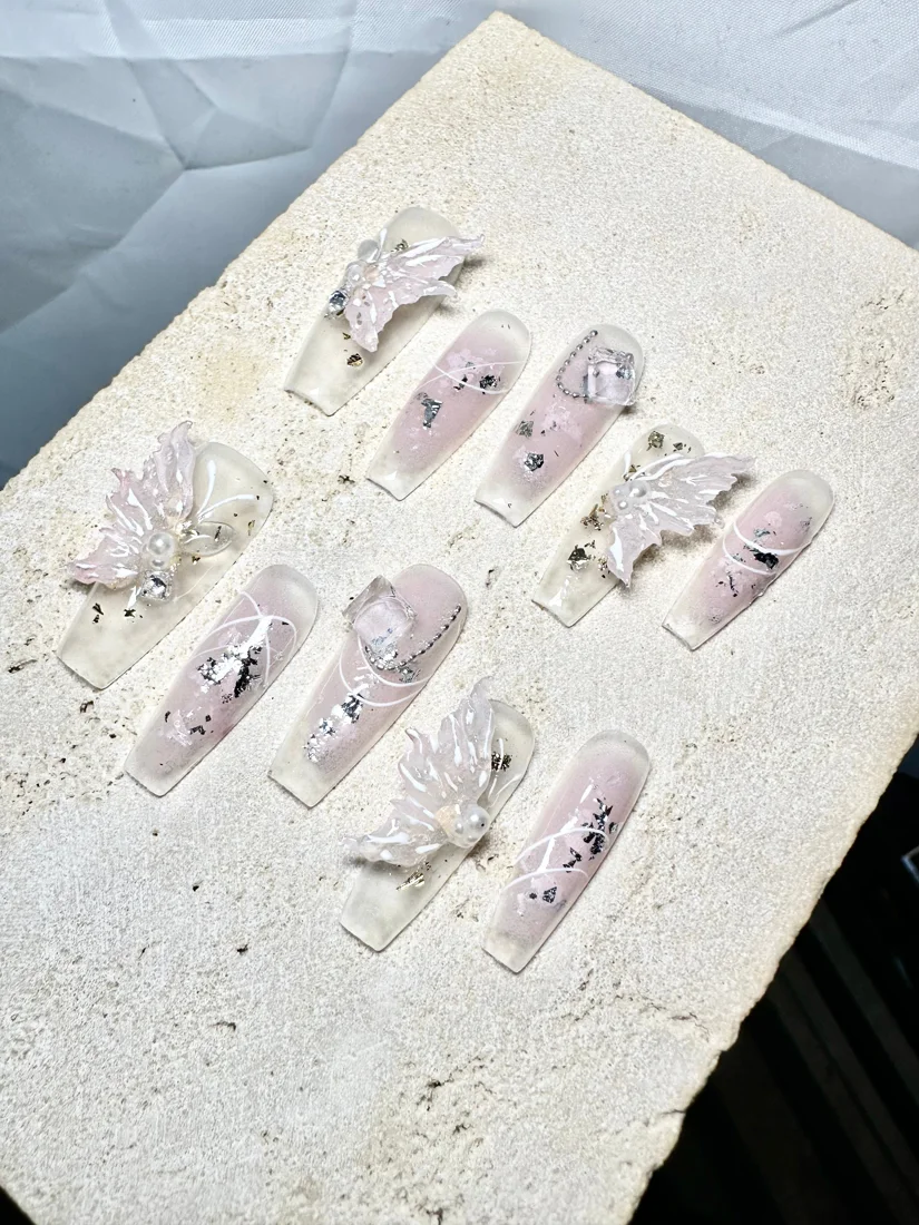 Crystal Butterfly Press On Nails detail 4