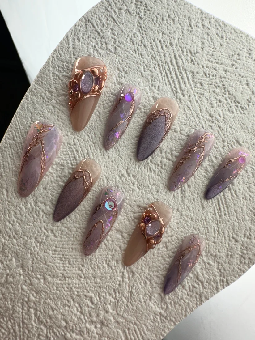 Purple Nymph Press On Nails detail 3