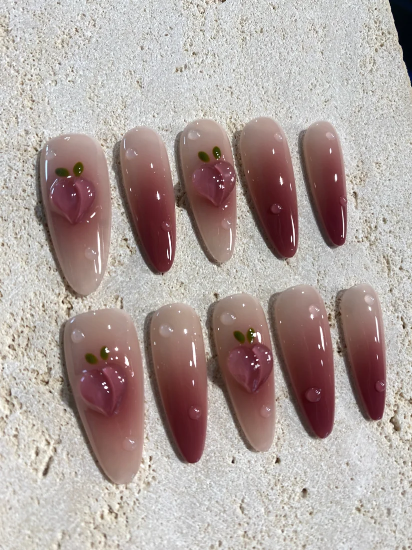 Peach Perfect Press On Nails detail 2