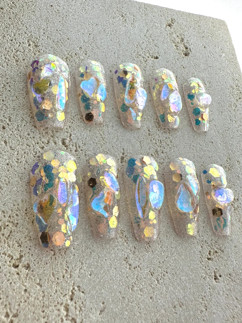 Glitter Bride Press On Nails detail 3
