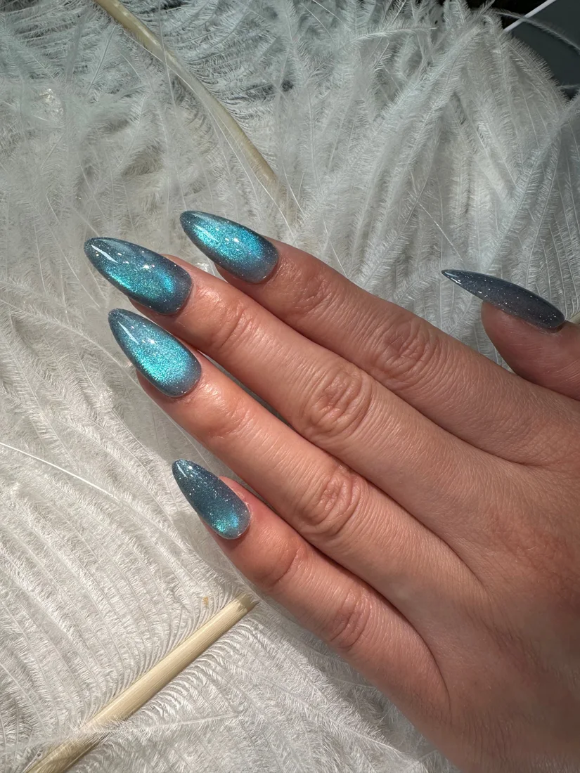 Crystal Magic Press On Nails- Ocean detail 6