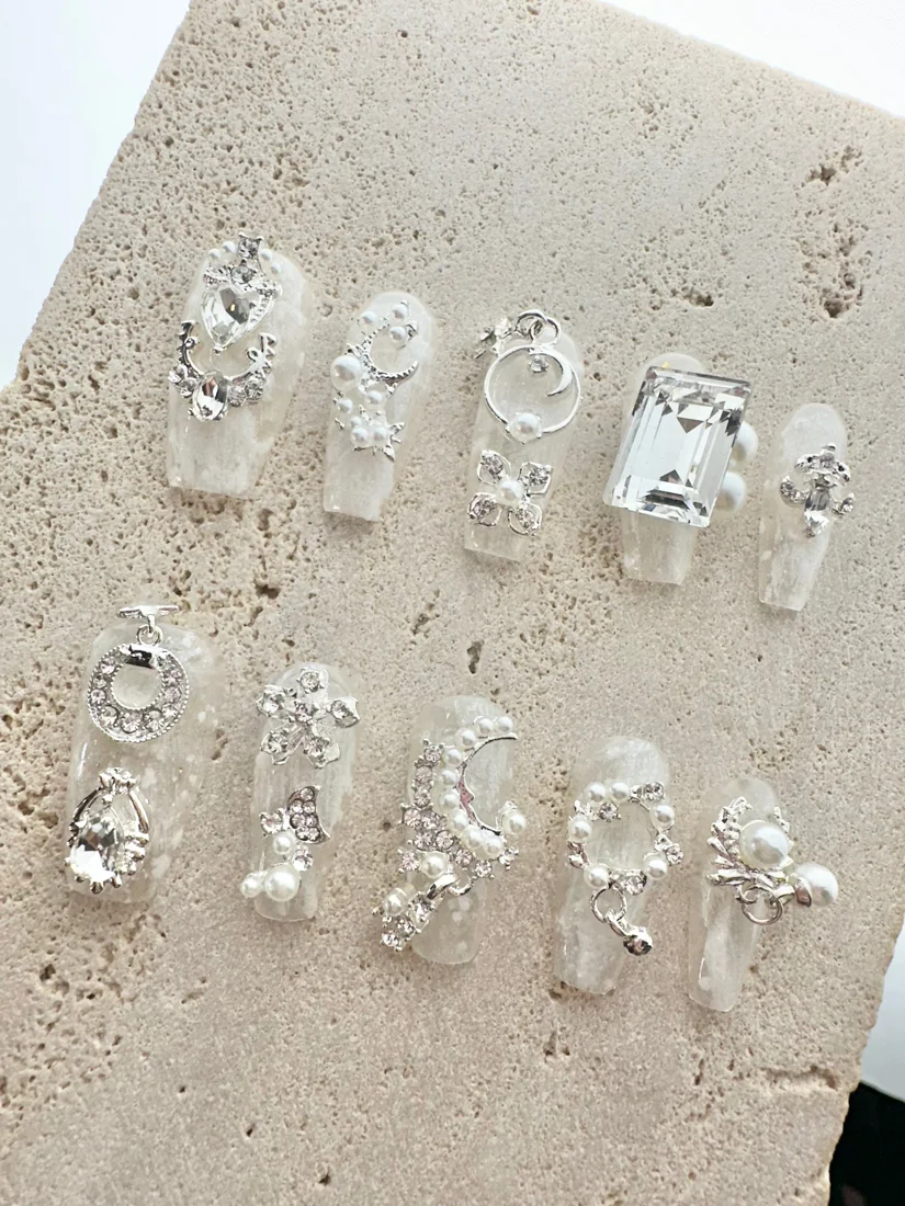 Snow Angel Press On Nails detail 6