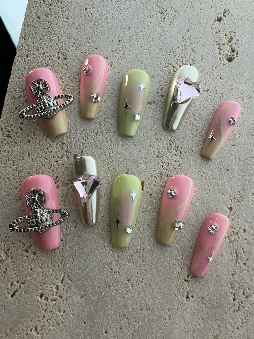 Pink Dopamine Press On Nails