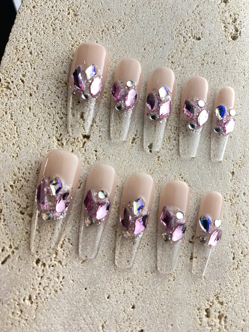 Pink In Heart Press On Nails