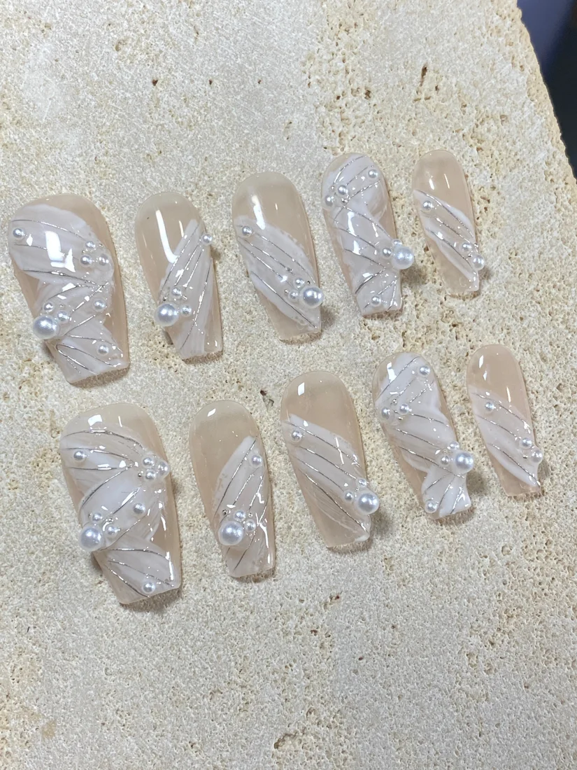 Mini Pearl Press On Nails