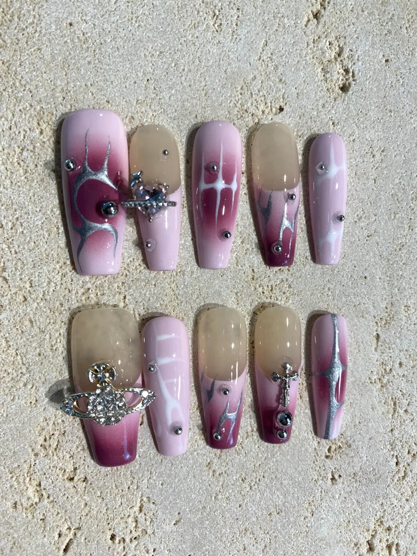 Y2K Flame Press On Nails detail 4