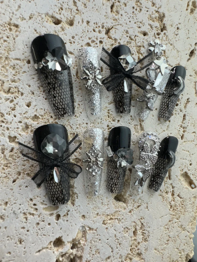 Ribbon Rebel Press On Nails detail 2