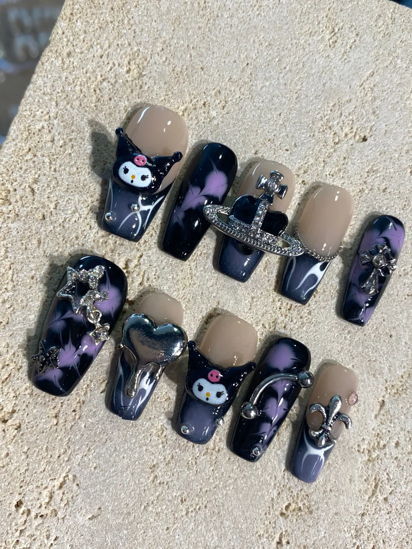 Purple Kuromi Press On Nails detail 5