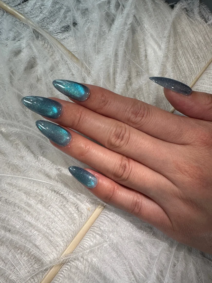 Crystal Magic Press On Nails- Ocean detail 5