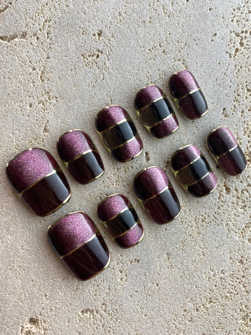 Egyptian Gem Press On Nails- Mauve detail 2