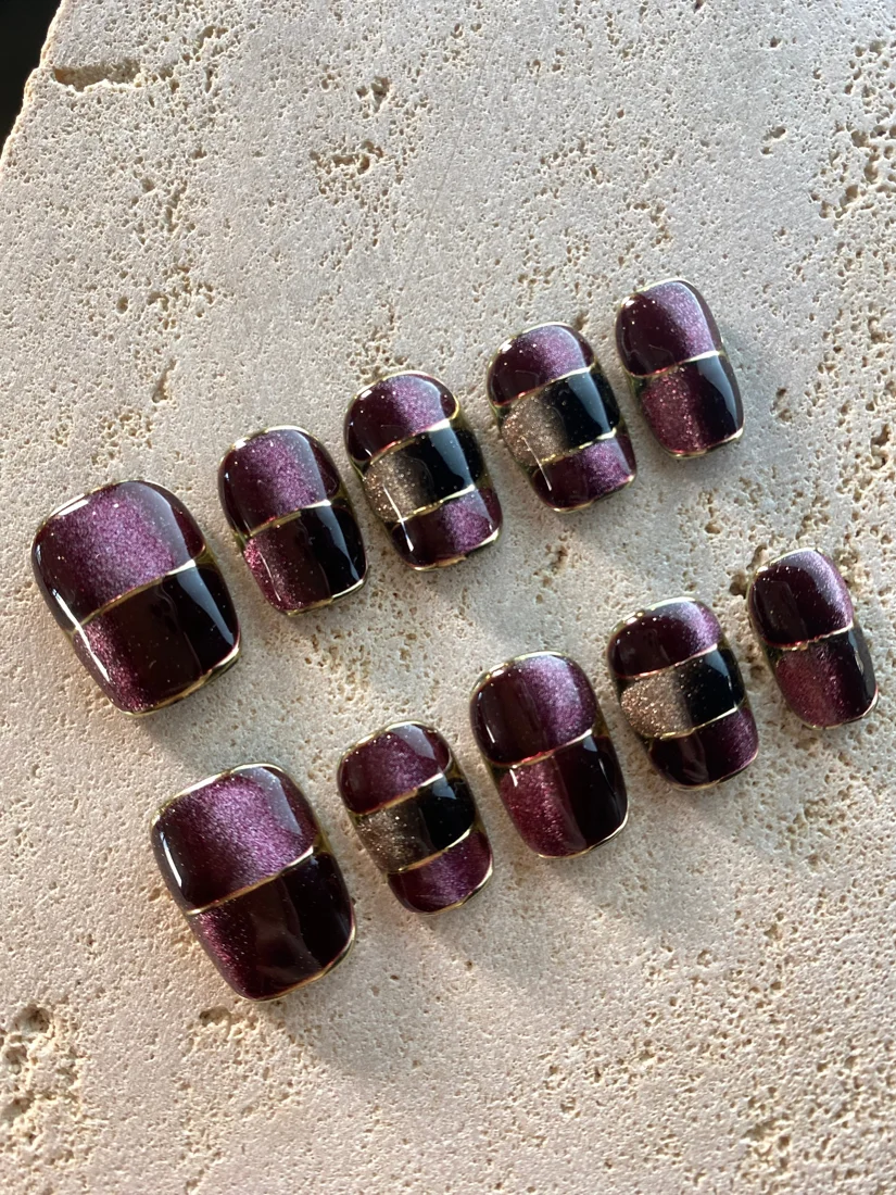 Egyptian Gem Press On Nails- Mauve detail 4