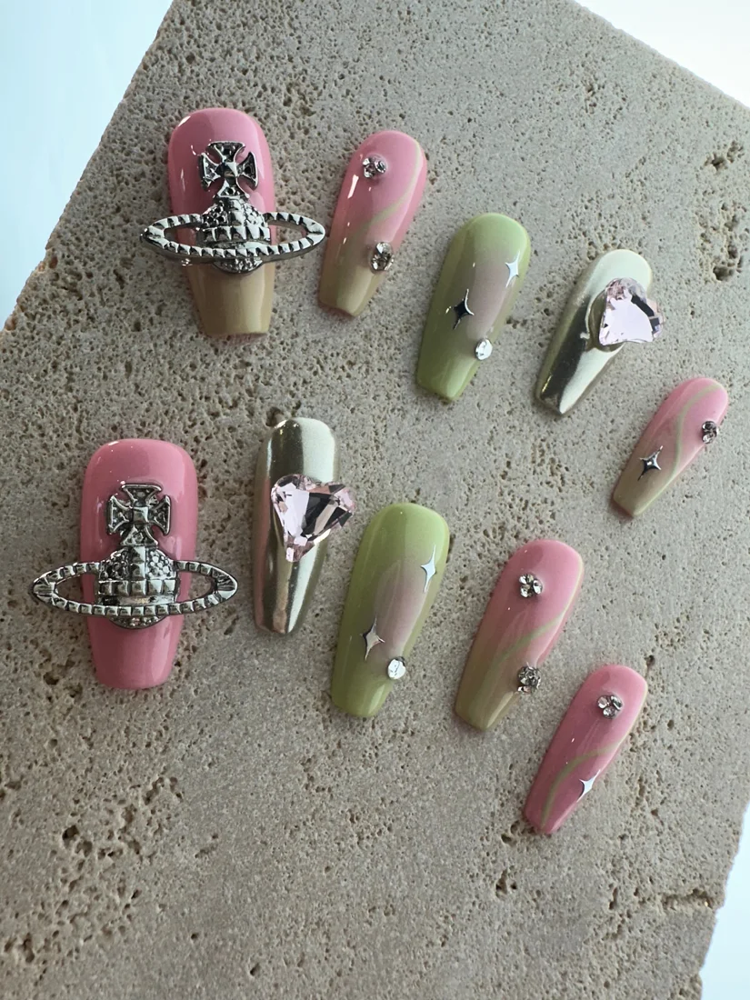 Pink Dopamine Press On Nails detail 3