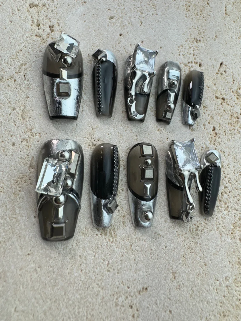 Metallic Spy Press On Nails detail 5
