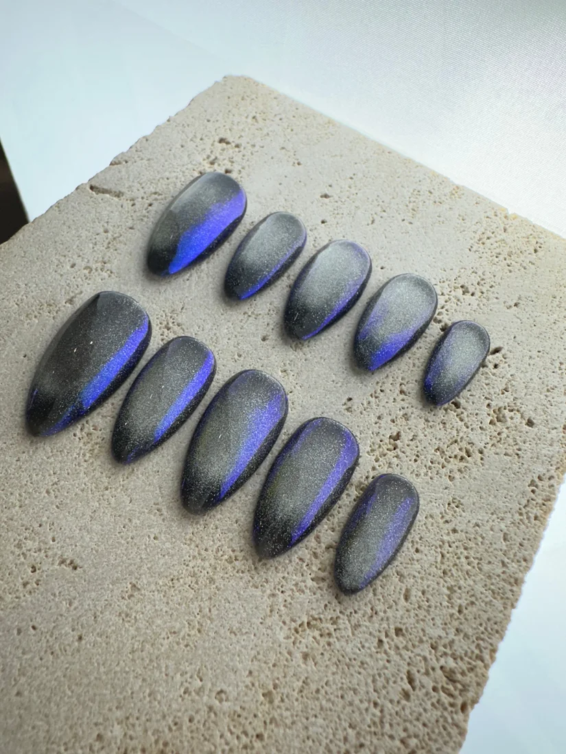 Crystal Magic Press On Nails- Dark detail 4