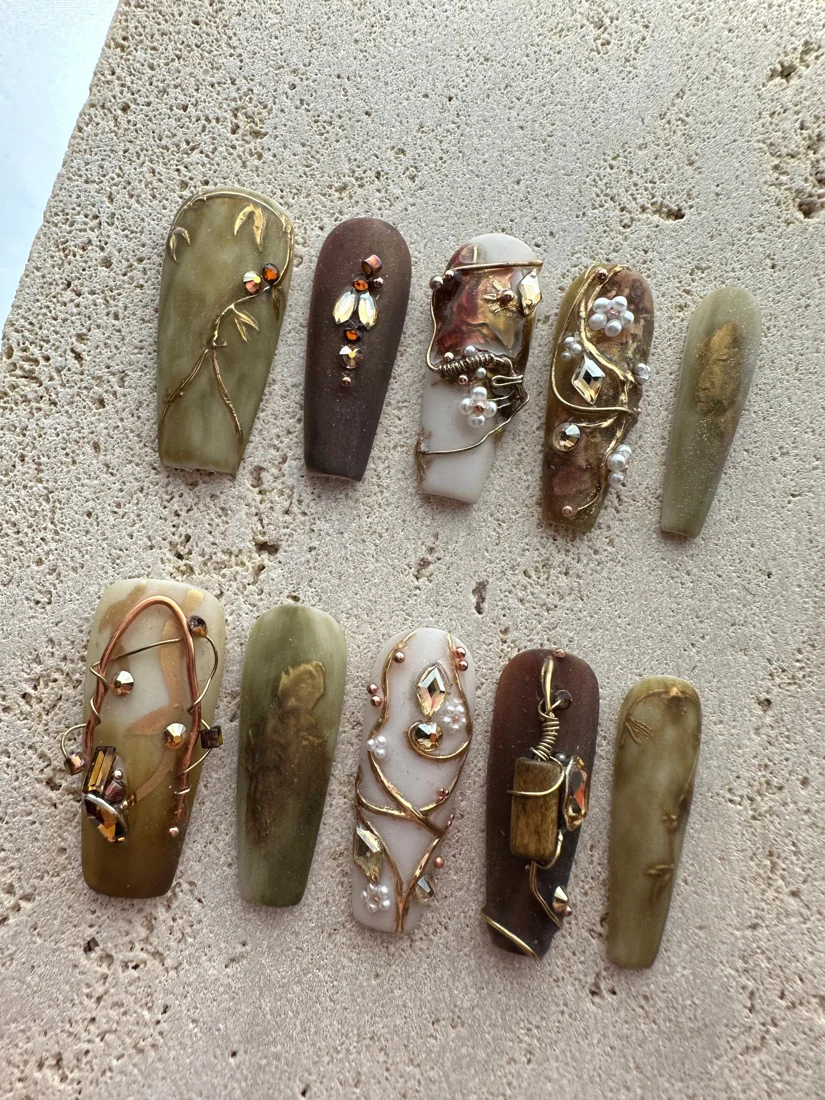 Forest Nymph Press On Nails detail 4