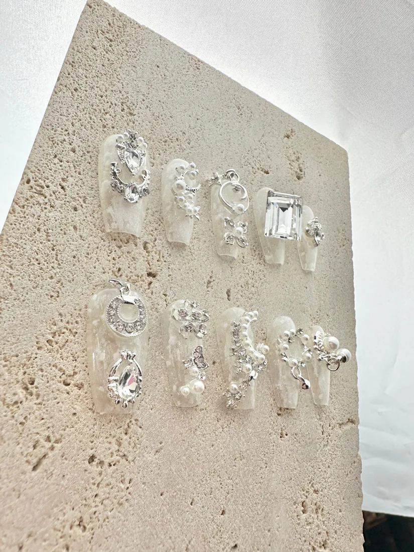 Snow Angel Press On Nails detail 4