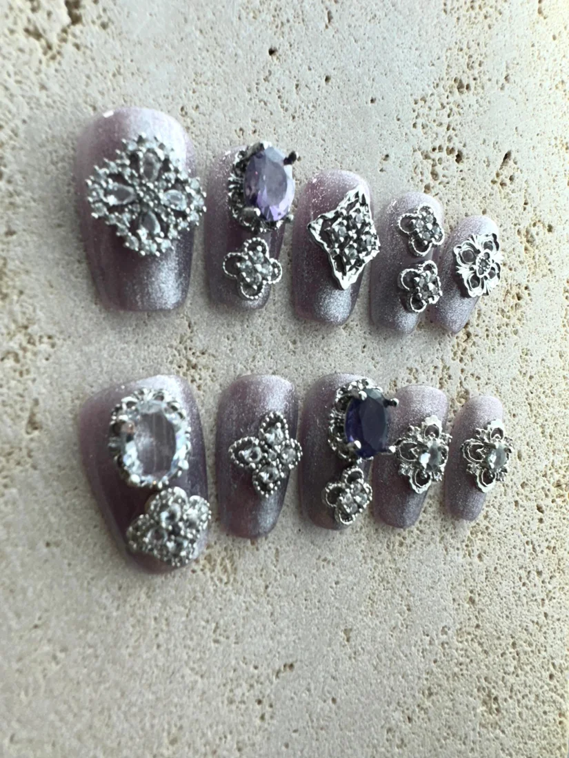 Purple Princess Press On Nails detail 3