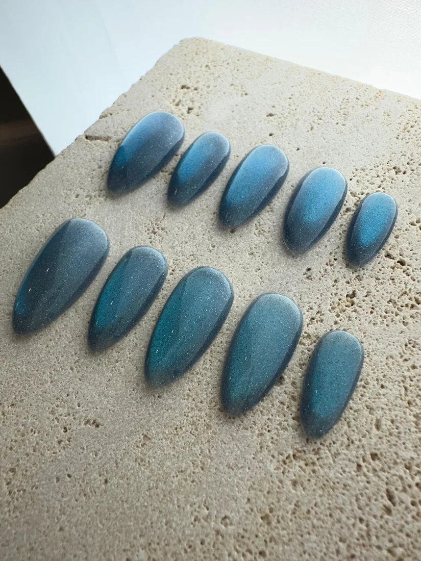 Crystal Magic Press On Nails- Ocean detail 4
