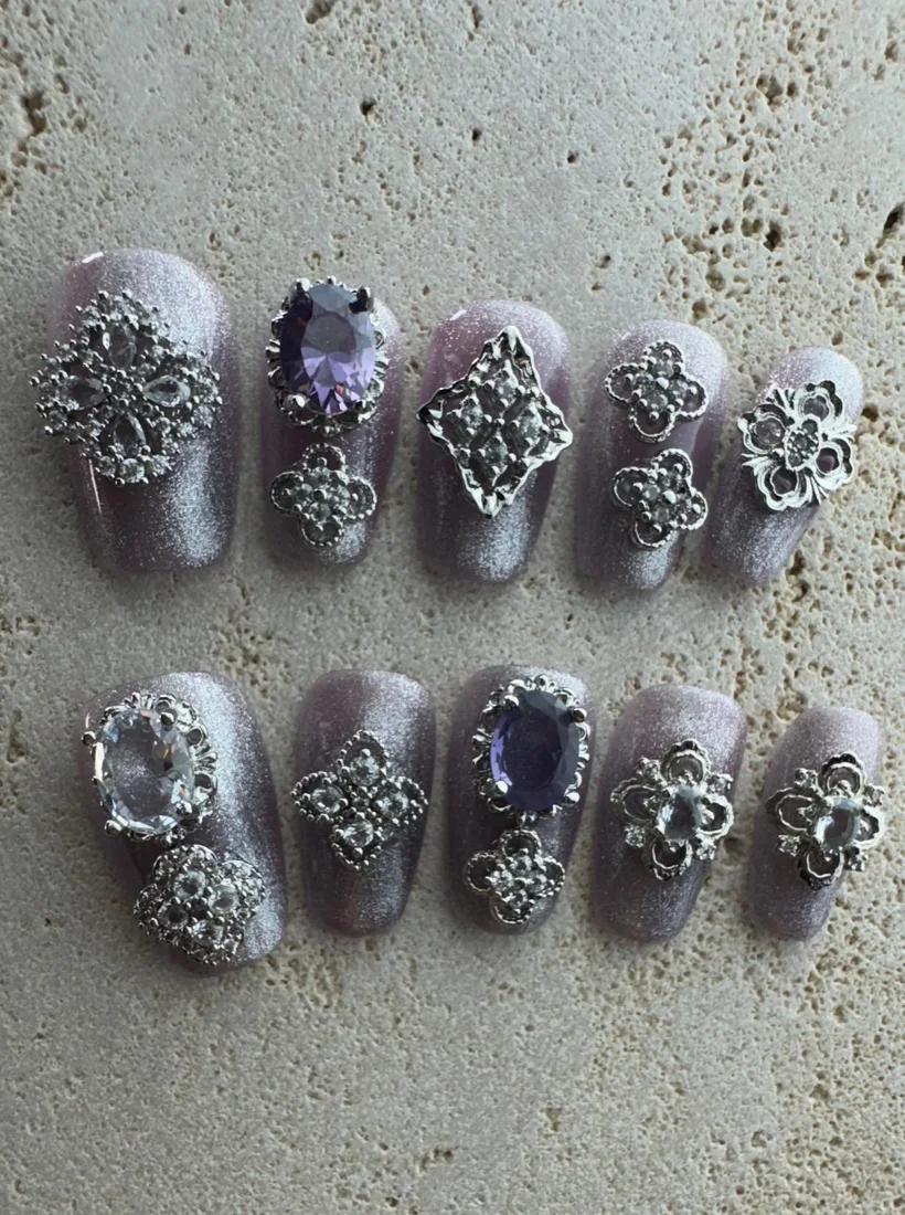 Purple Princess Press On Nails detail 4