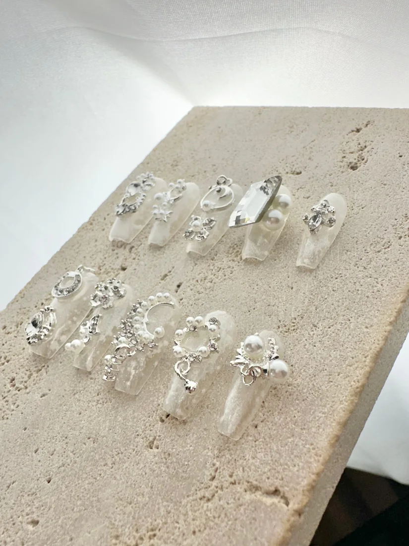 Snow Angel Press On Nails detail 3
