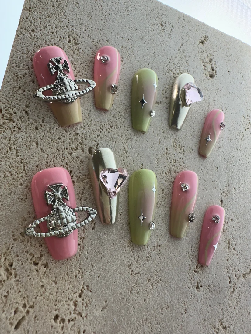 Pink Dopamine Press On Nails detail 2