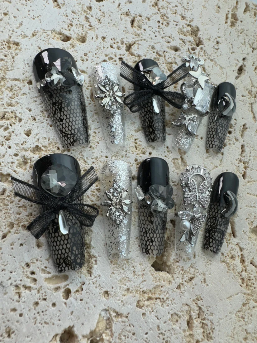 Ribbon Rebel Press On Nails detail 4