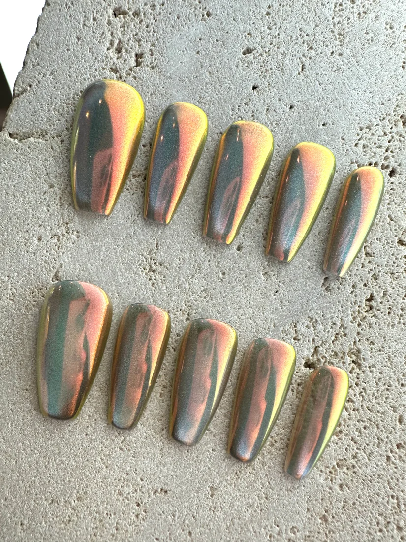 Crystal Magic Press On Nails- Sunset detail 4