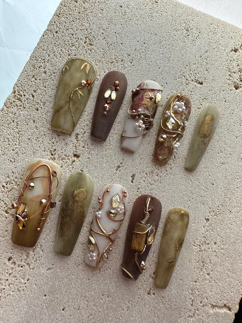 Forest Nymph Press On Nails detail 2