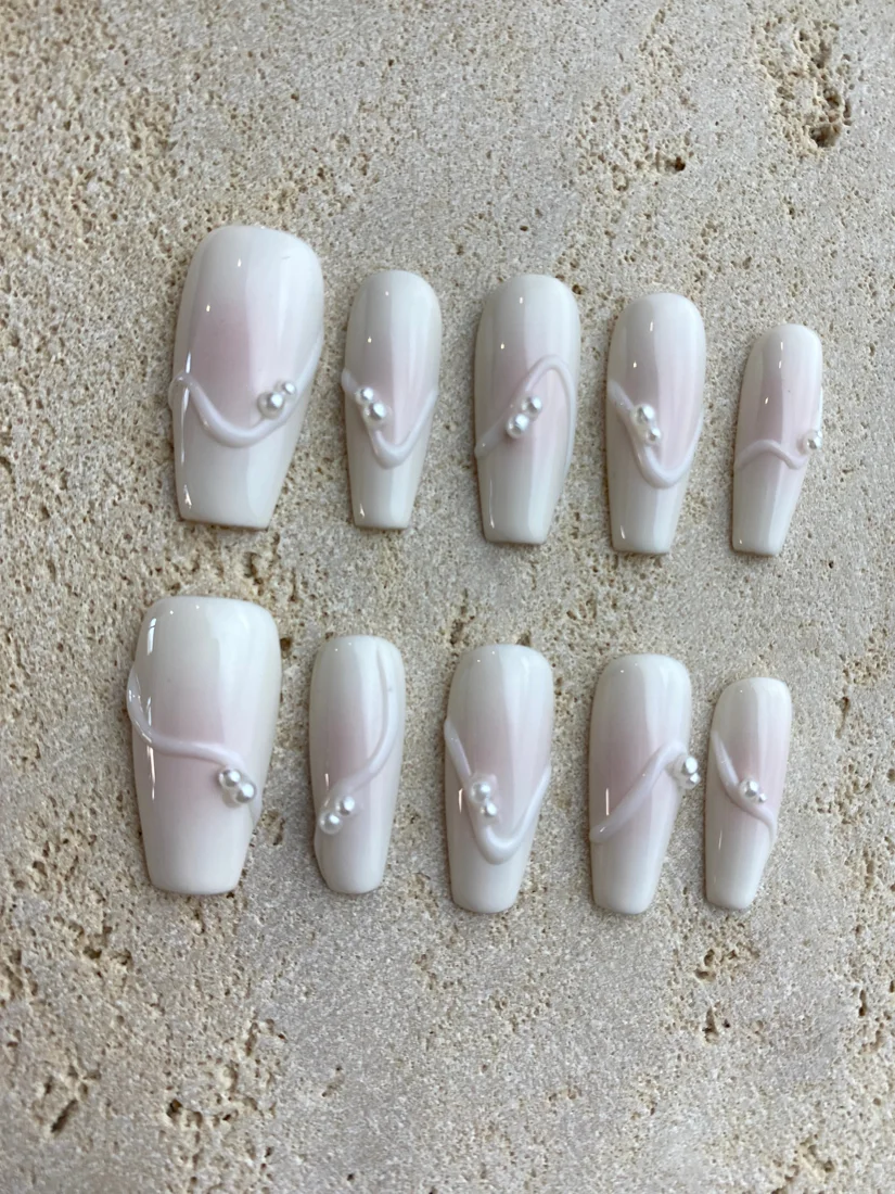 Pink Pearl Press On Nails