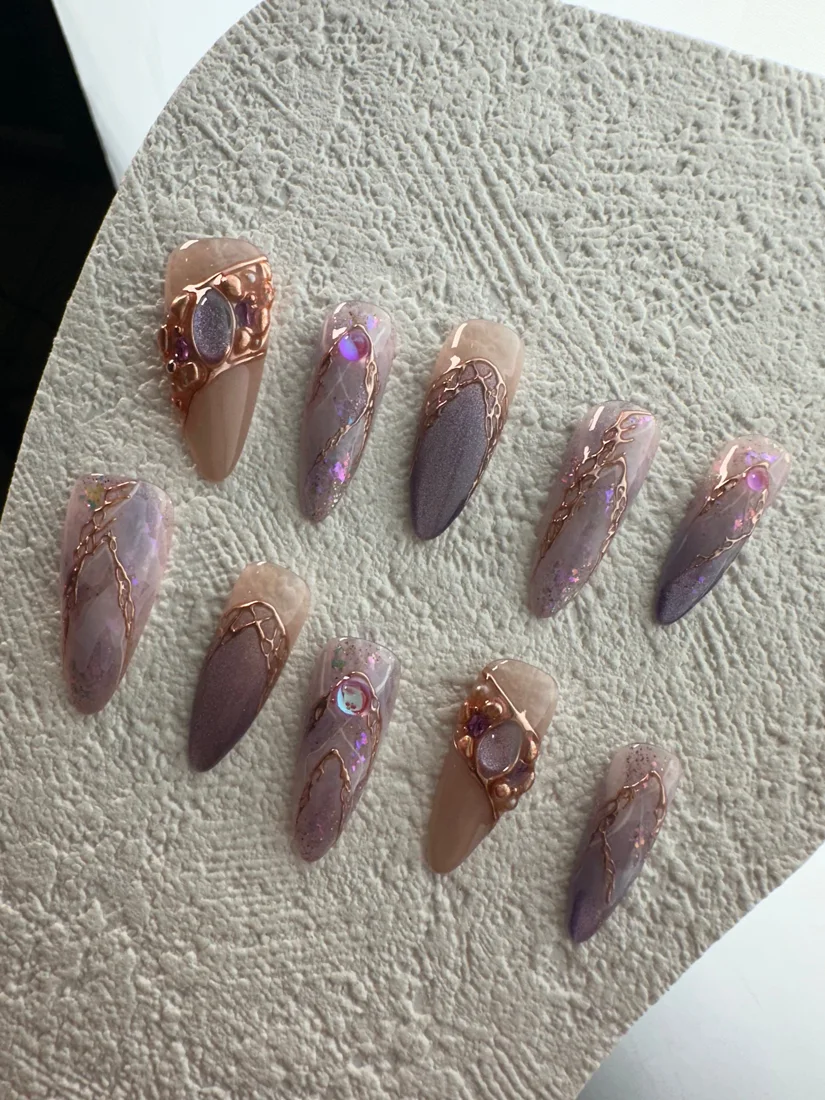 Purple Nymph Press On Nails detail 2